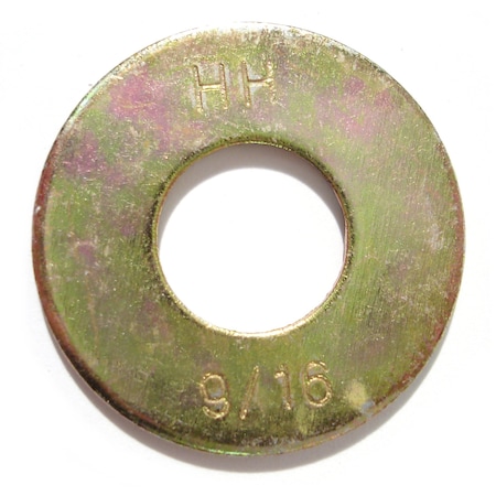 Midwest Fastener Flat Washer, For Screw Size 9/16" , Steel Zinc Yellow Finish, 15 PK 79526